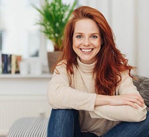 Woman happy with her new smile