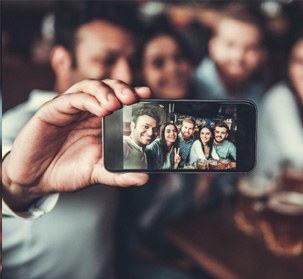 friends taking a selfie together