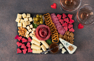 Close-up of charcuterie board